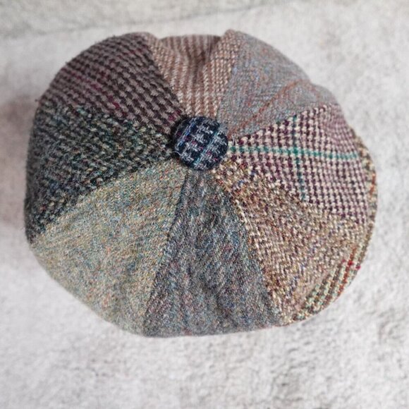 Vintage Schuman Sullivan Newsboy Cap Brown Tweed Wool USA Peaky Blinders - Picture 4 of 15